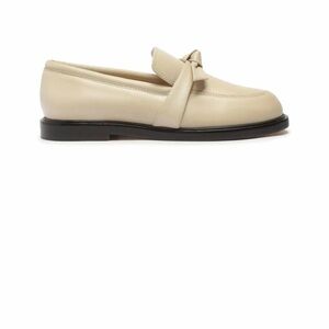 Alexandre Birman Cream Bow Loafers